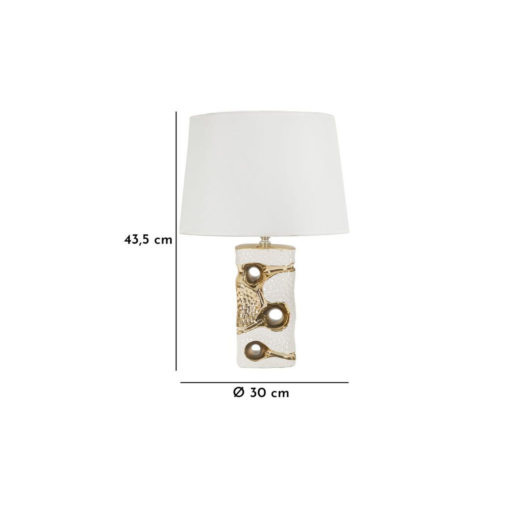 Voir la diapositive 6 : Paris Prix Lampe à poser en céramique  florida  43cm blanc & or