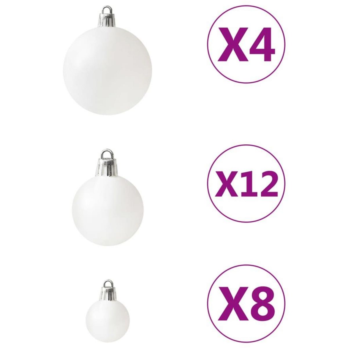 VIDAXL Ensemble de boules de Noël 100 pcs Blanc