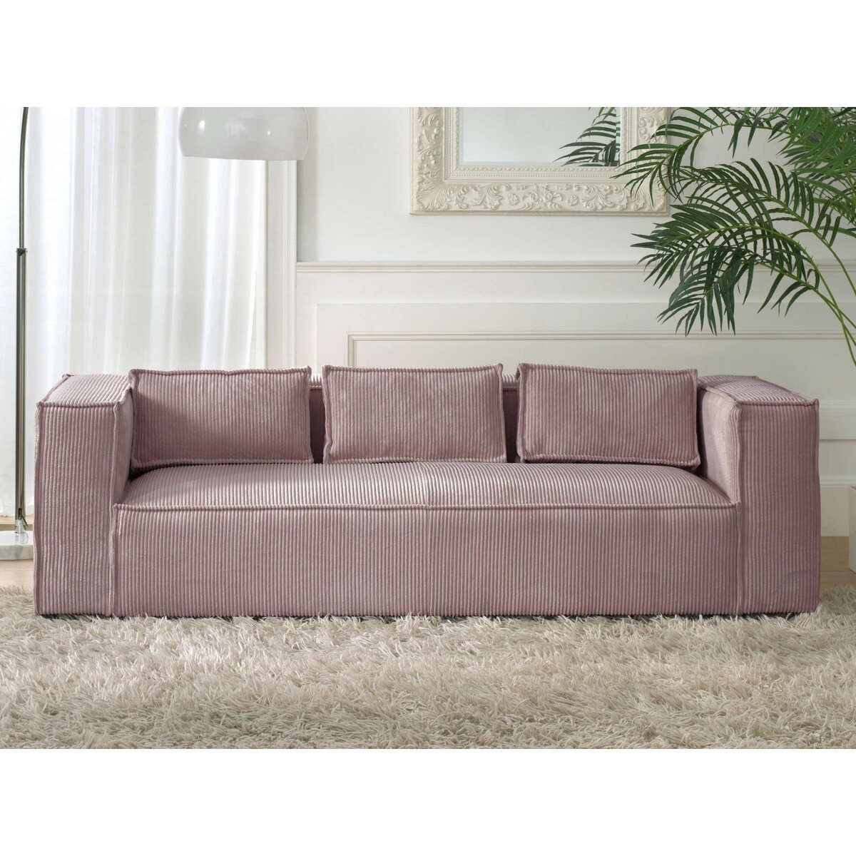 LISA DESIGN Stella - canapé fixe 3 places - en velours côtelé - style contemporain