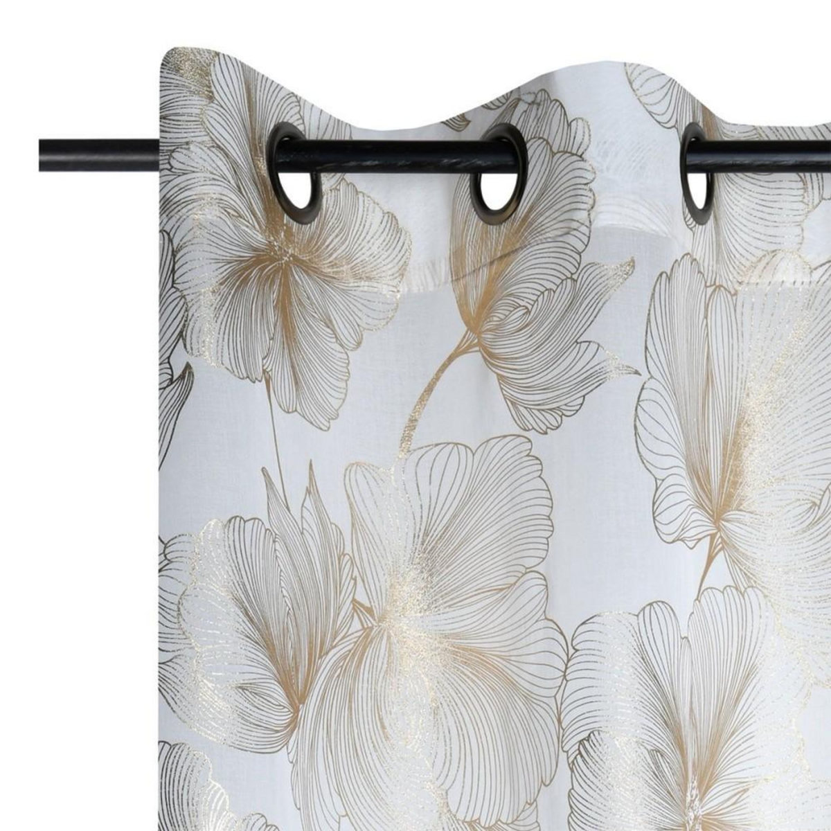 Lovely Casa Voilage à œillets 140x260 cm Leonce or