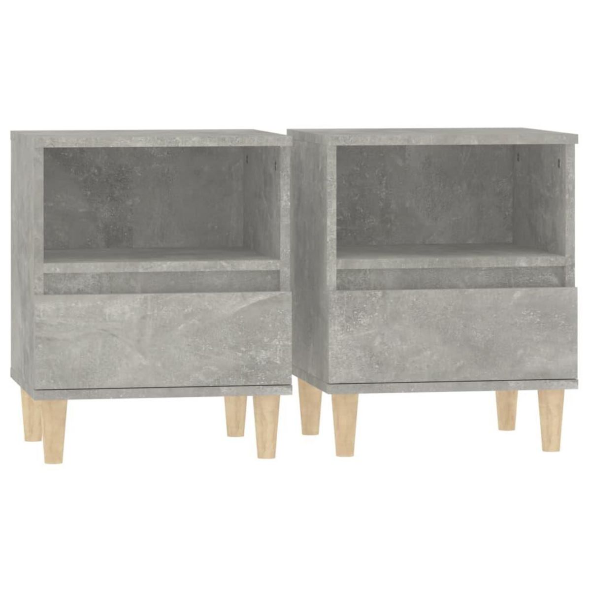 VIDAXL Tables de chevet 2 pcs Gris beton 40x35x50 cm