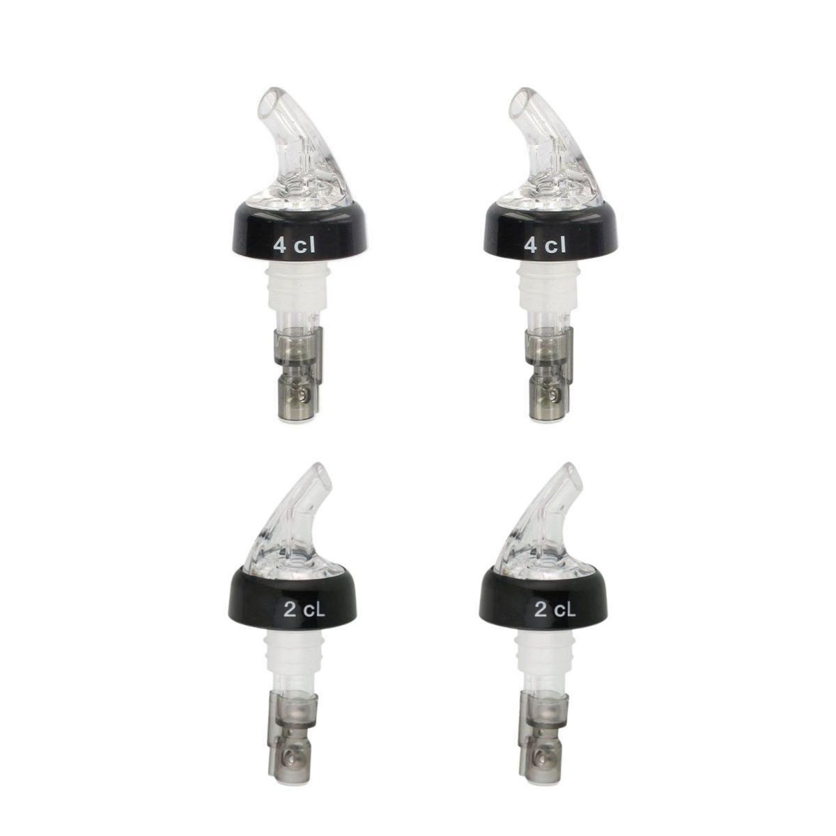 Fackelmann Set de 4 becs verseurs doseurs à alcool à bille 2 cl et 4 cl Fackelmann