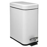 FIVE Poubelle de Salle de Bain  Rectangle  5L Blanc