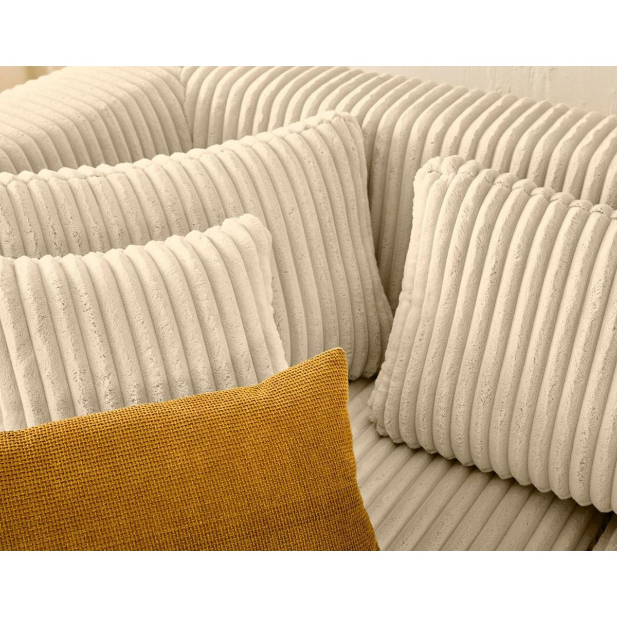 LISA DESIGN Victoire - canapé modulable d'angle gauche 4 places en velours côtelé grosses côtes