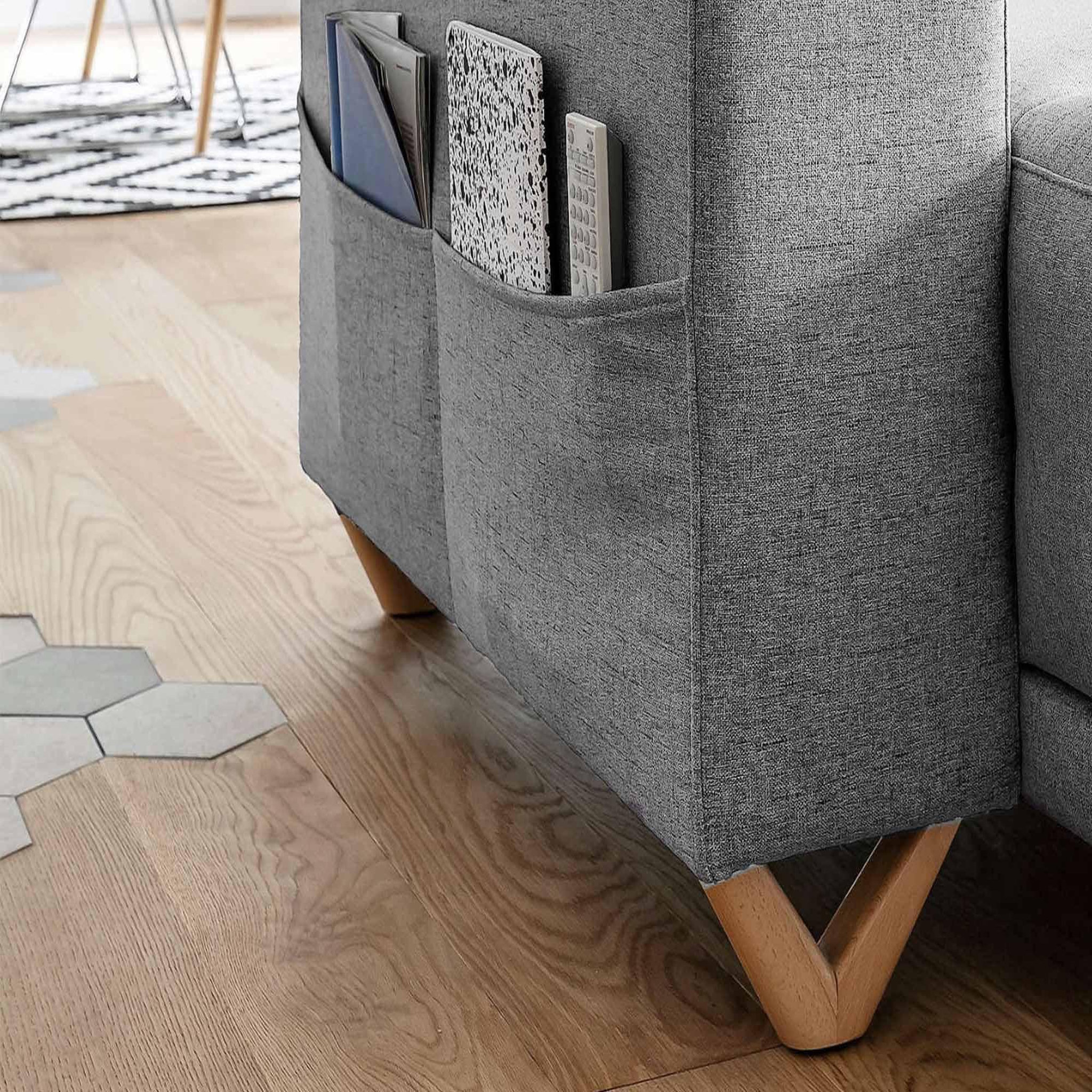 Voir la diapositive 6 : BEST MOBILIER Bella - canapé d'angle réversible convertible - avec coffre - 4 places - tissu