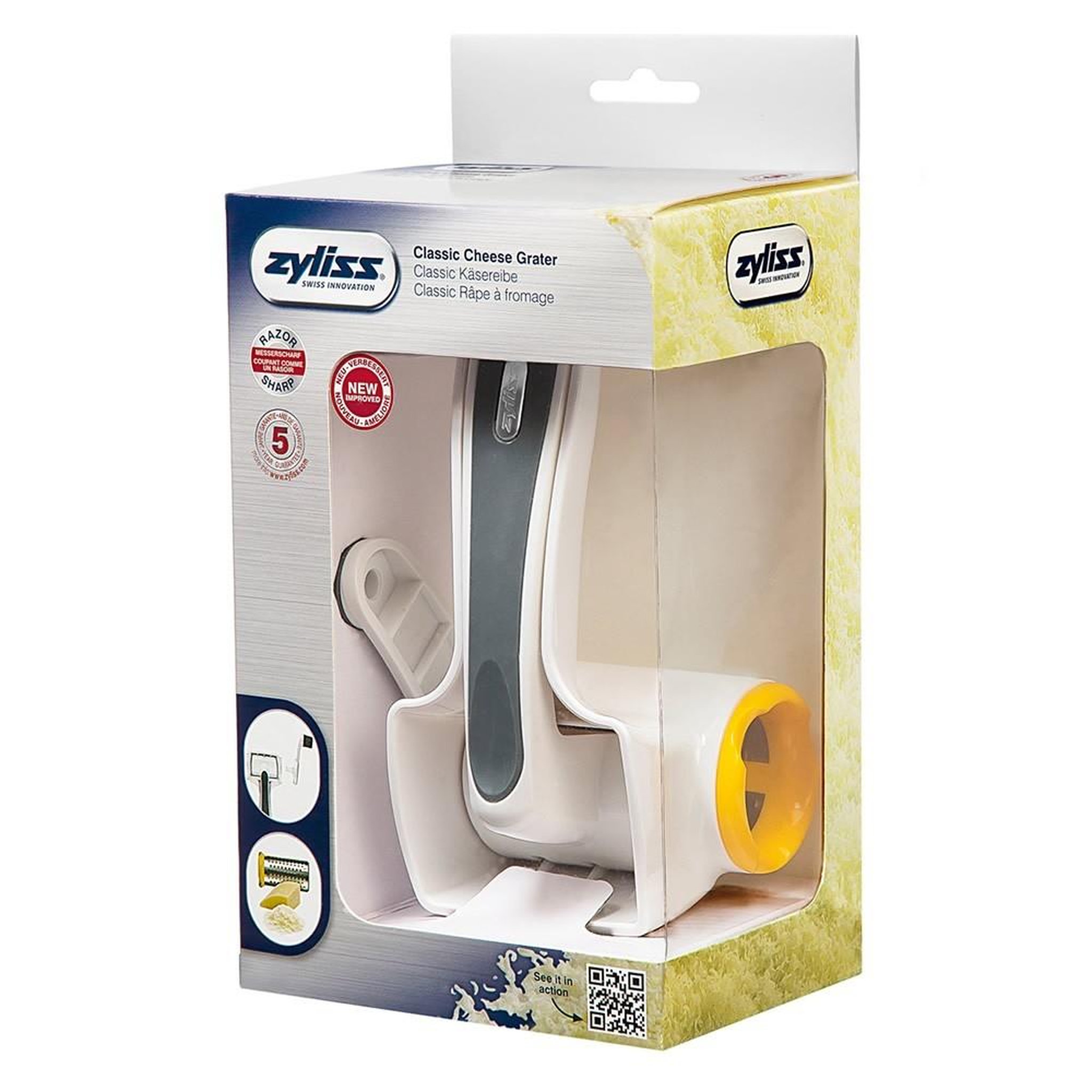 Voir la diapositive 5 : Zyliss Râpe à fromage plastique blanc - zyl900010