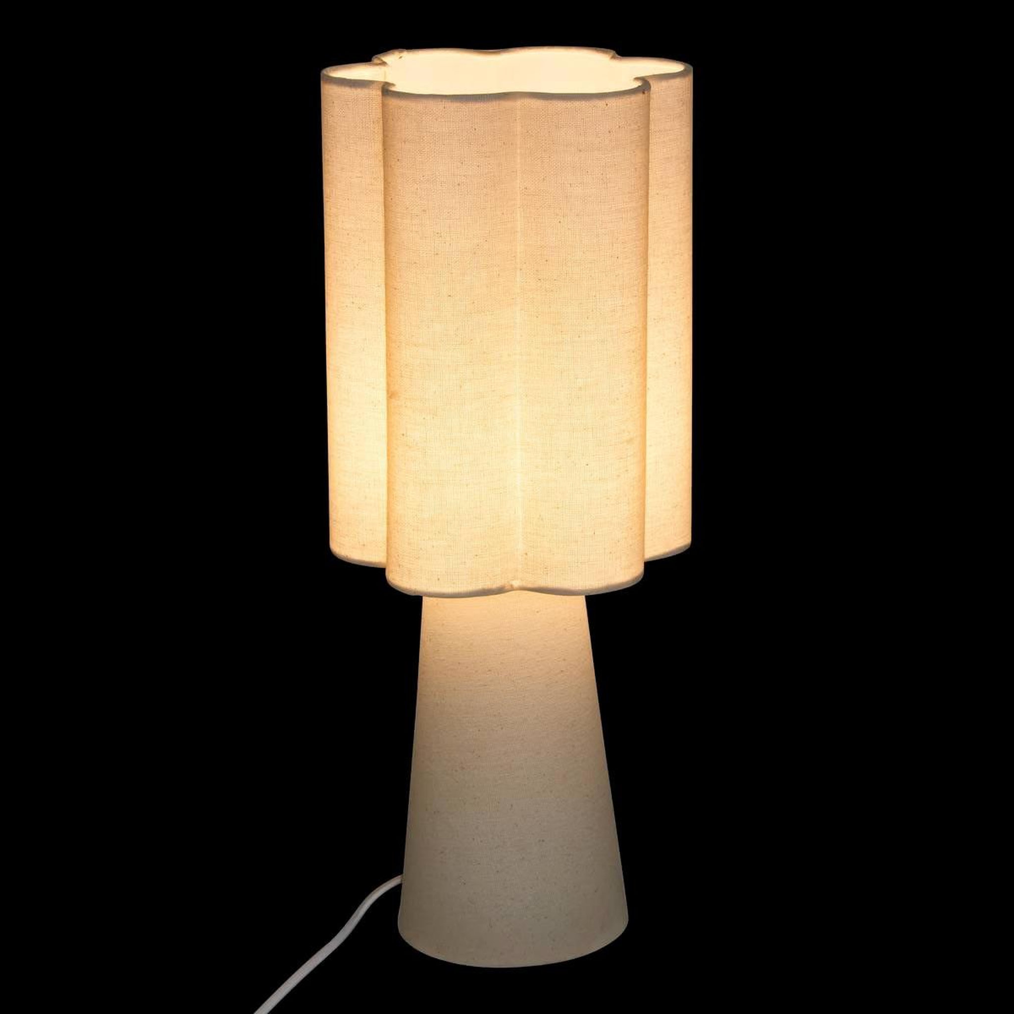 Voir la diapositive 2 : ATMOSPHERA Lampe à poser fleur  blanca  44cm beige