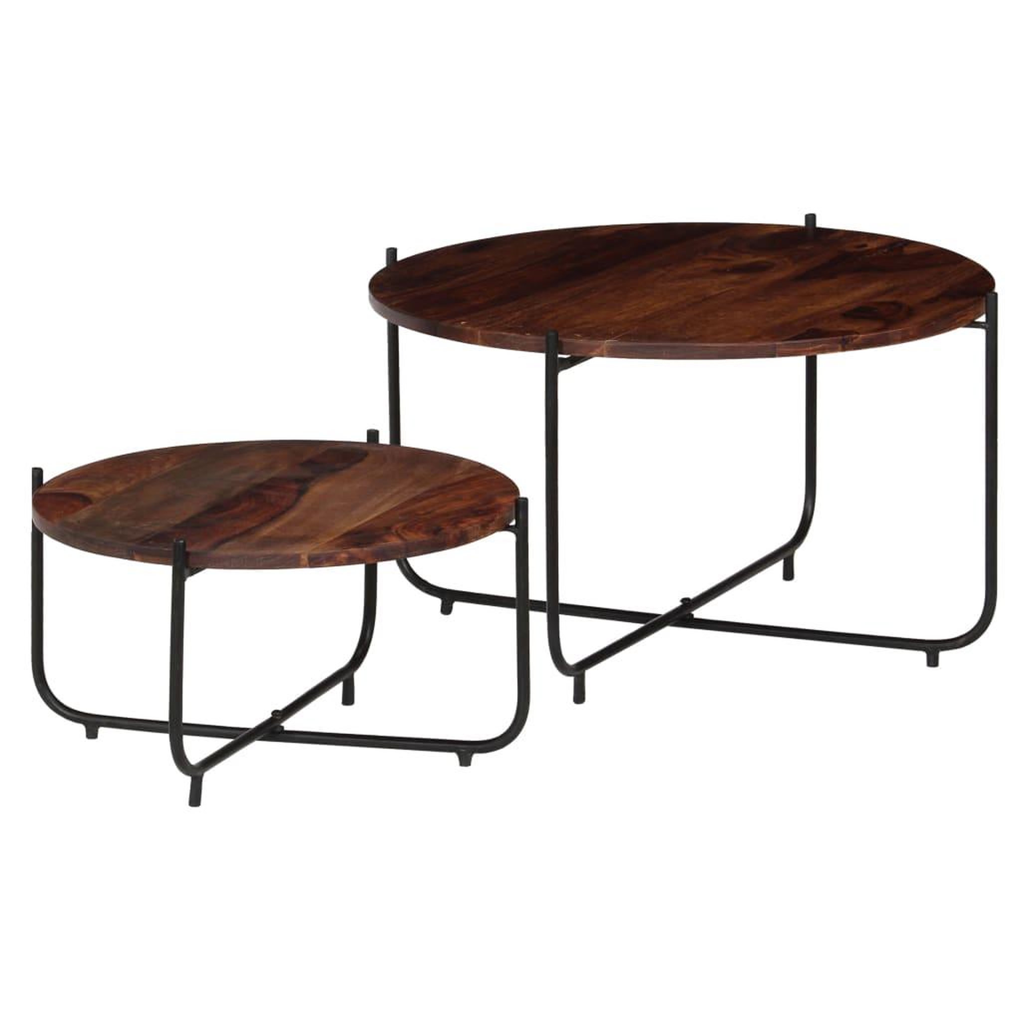VIDAXL Ensemble de table basse 2 pcs bois massif 60x35 cm