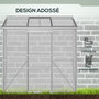 Voir la diapositive 5 : OUTSUNNY Serre adossée de jardin - 2 lucarnes, 2 portes coulissantes - 190 x 70 x 200 cm - alu polycarbonate transparent