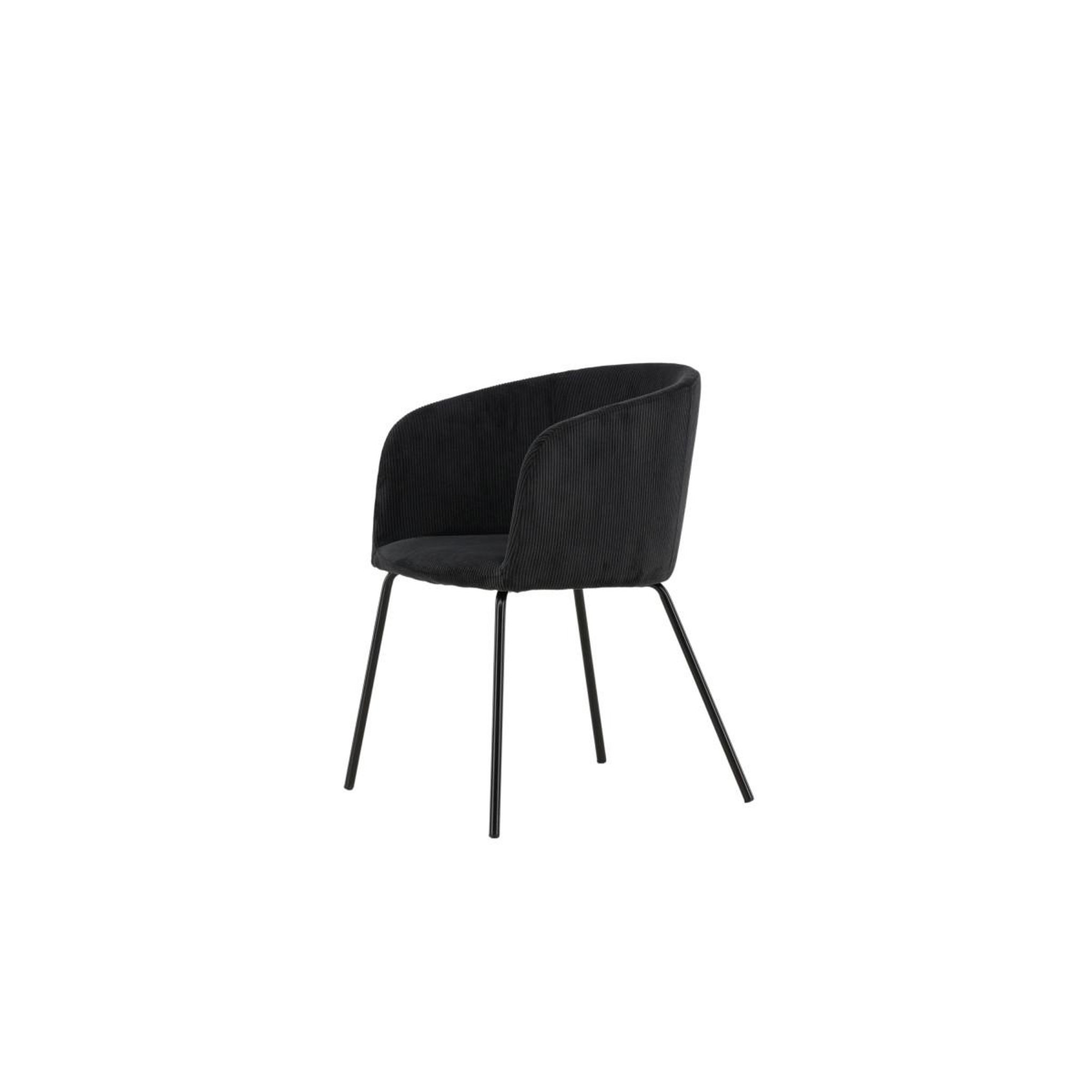 Voir la diapositive 4 : Paris Prix Chaise en velours côtelé  berit  78cm noir