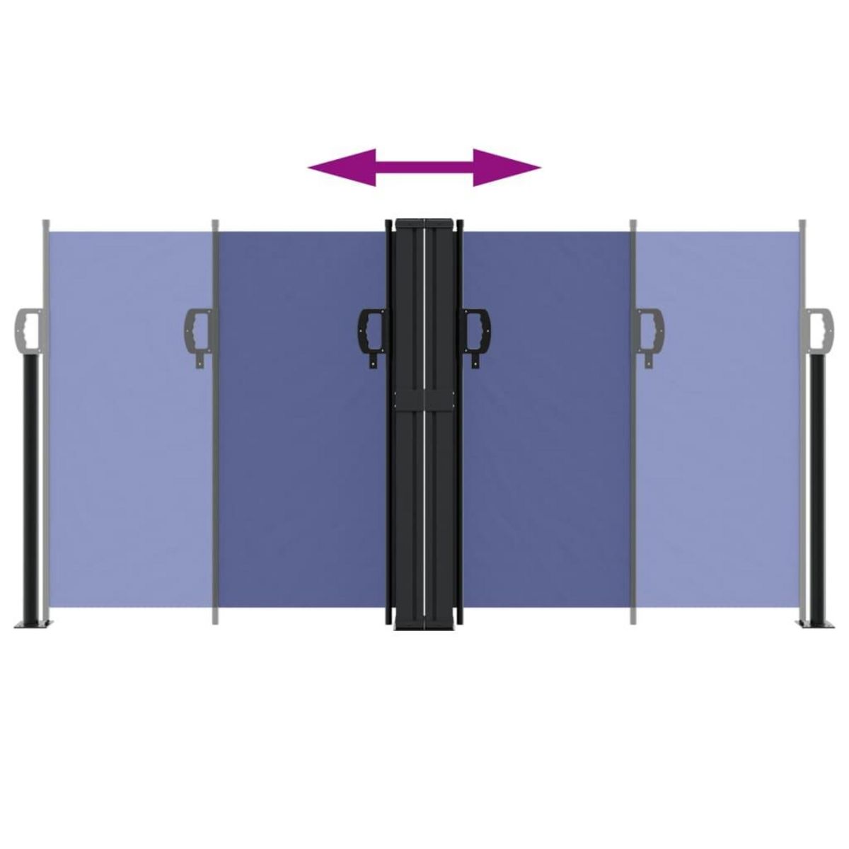 VIDAXL Auvent lateral retractable bleu 120x600 cm