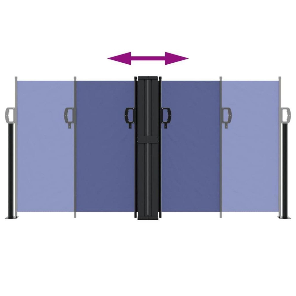 VIDAXL Auvent lateral retractable bleu 120x600 cm