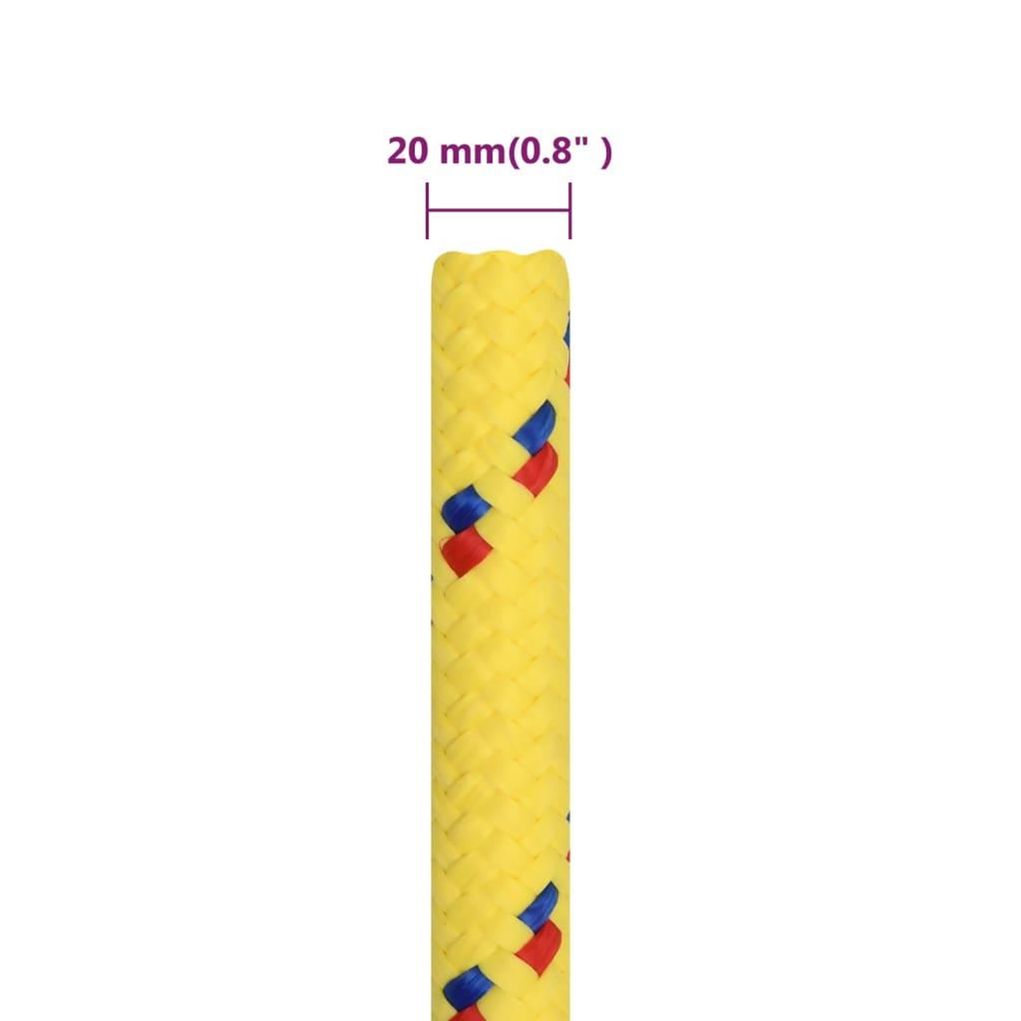 Voir la diapositive 6 : VIDAXL Corde de bateau Jaune 20 mm 25 m Polypropylene