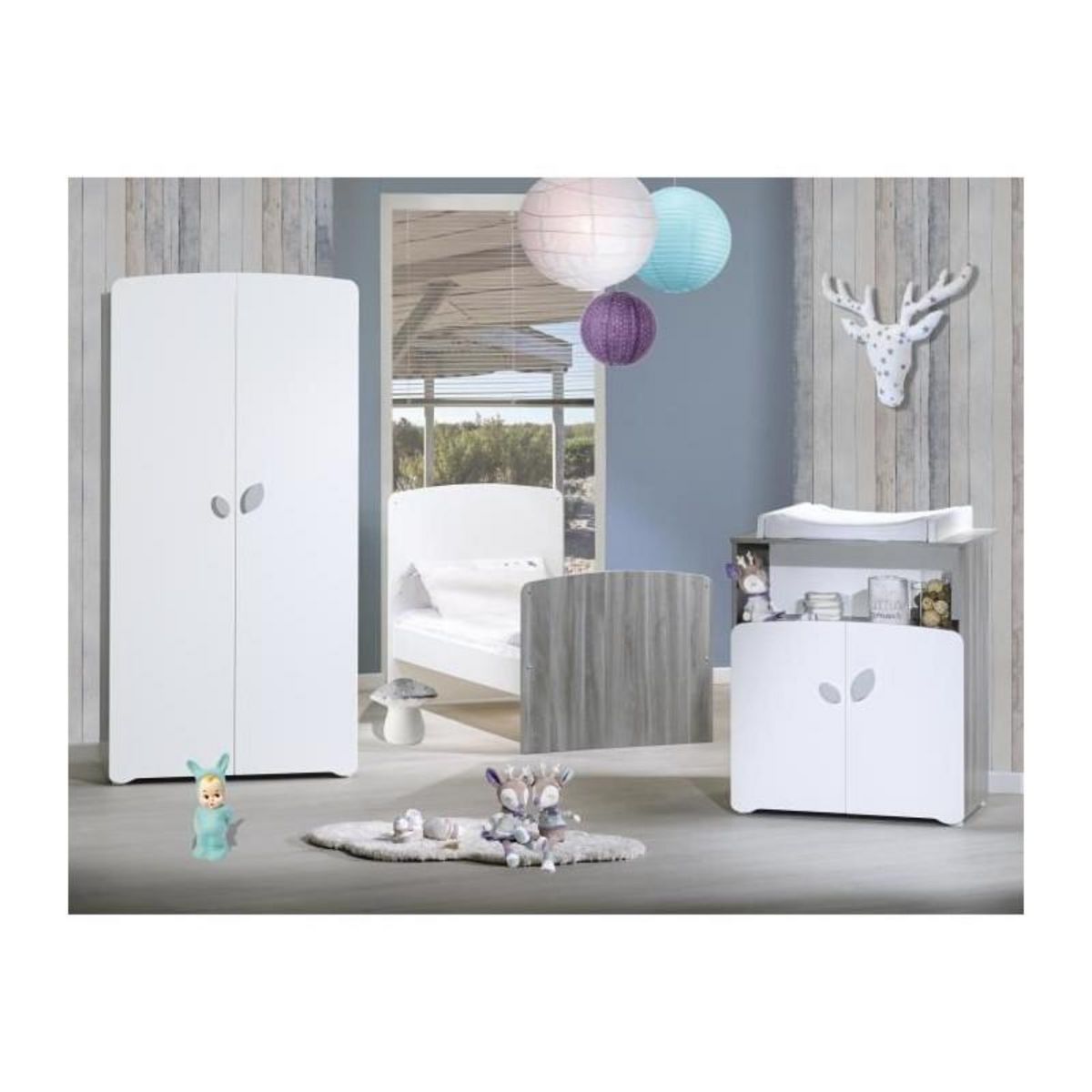 SAUTHON Lit évolutif 140x70 - Little Big Bed en bois gris