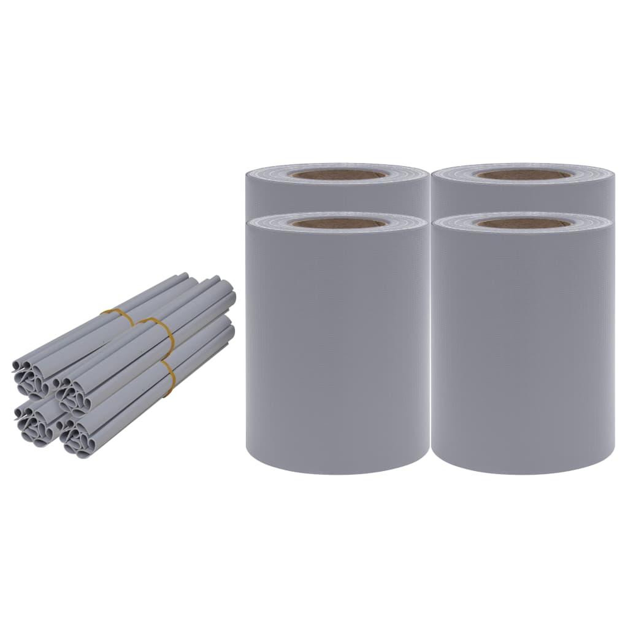 Voir la diapositive 2 : VIDAXL Ecrans d'intimite de jardin 4 pcs PVC 35x0,19 m Gris clair mat