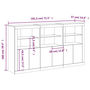 Voir la diapositive 6 : VIDAXL Buffet avec lumieres LED sonoma gris 181,5x37x100 cm