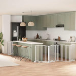 VIDAXL Barriere pour chien porte pliable 12 panneaux bois de peuplier