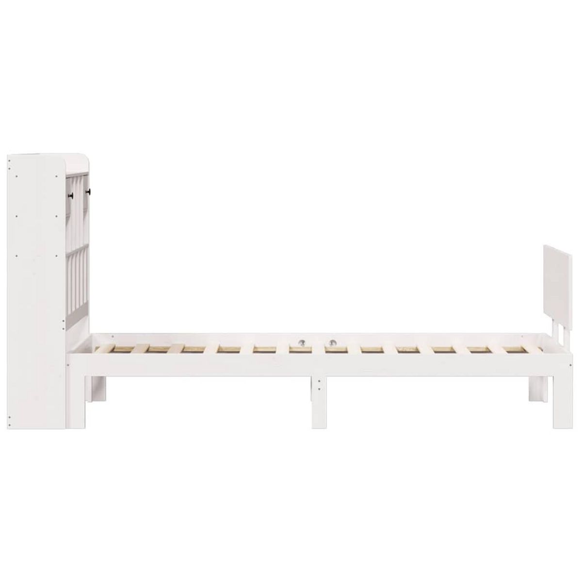 VIDAXL Lit bibliotheque sans matelas blanc 75x190cm bois de pin massif