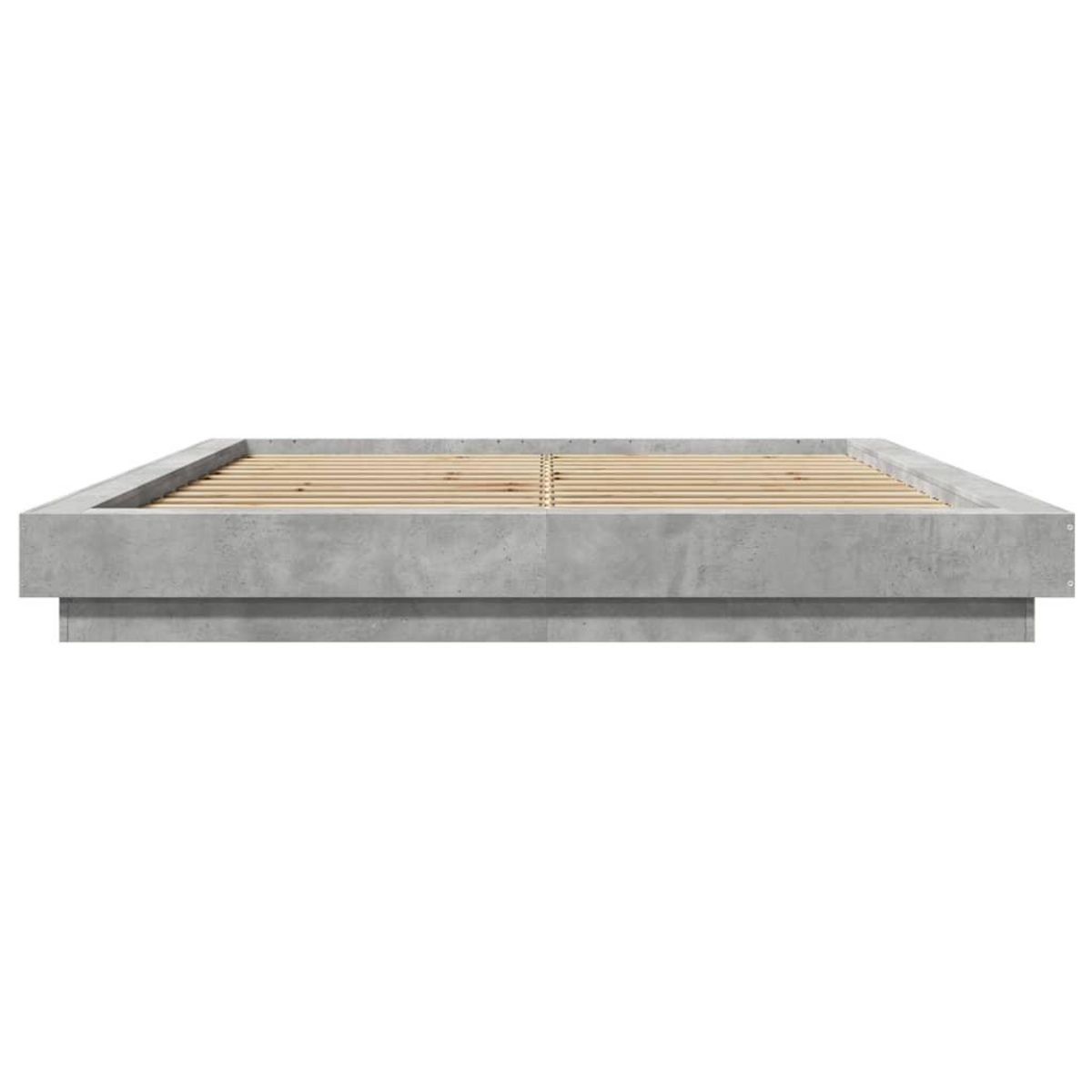 VIDAXL Cadre de lit sans matelas gris beton 150x200 cm