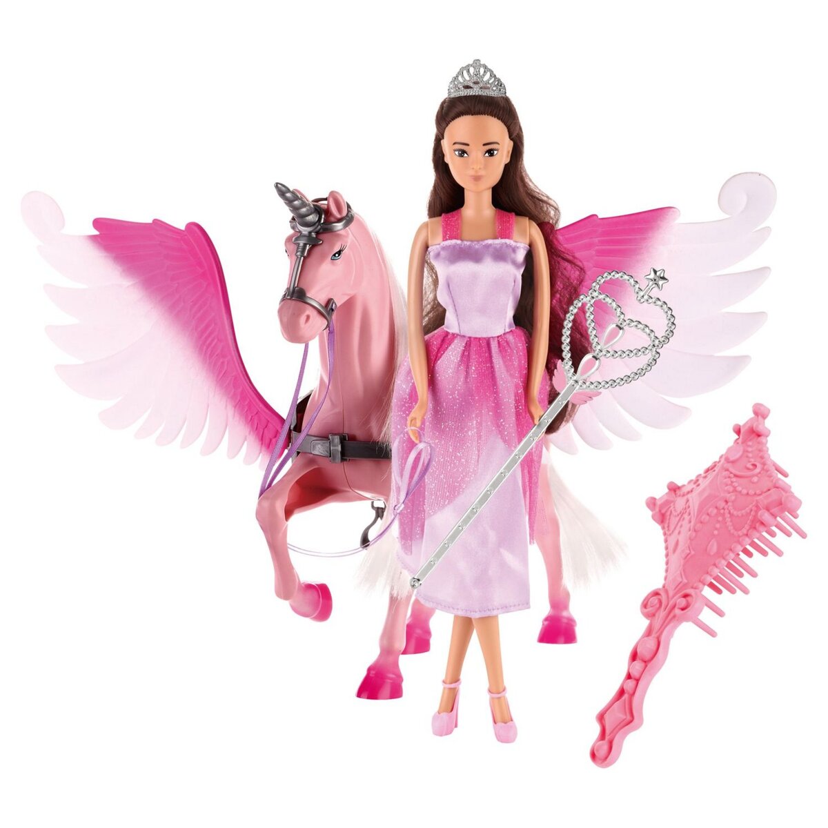 One Two Fun Ma princesse brune et sa licorne rose