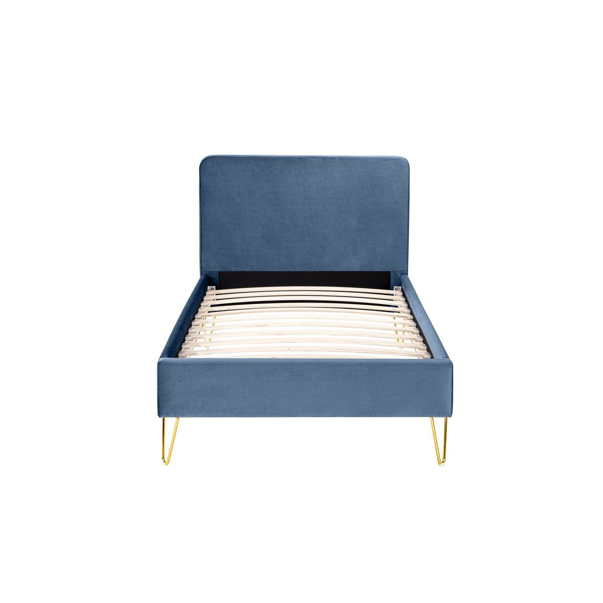 Lit avec sommier et tête de lit 90x190cm Tissu velours EMMA