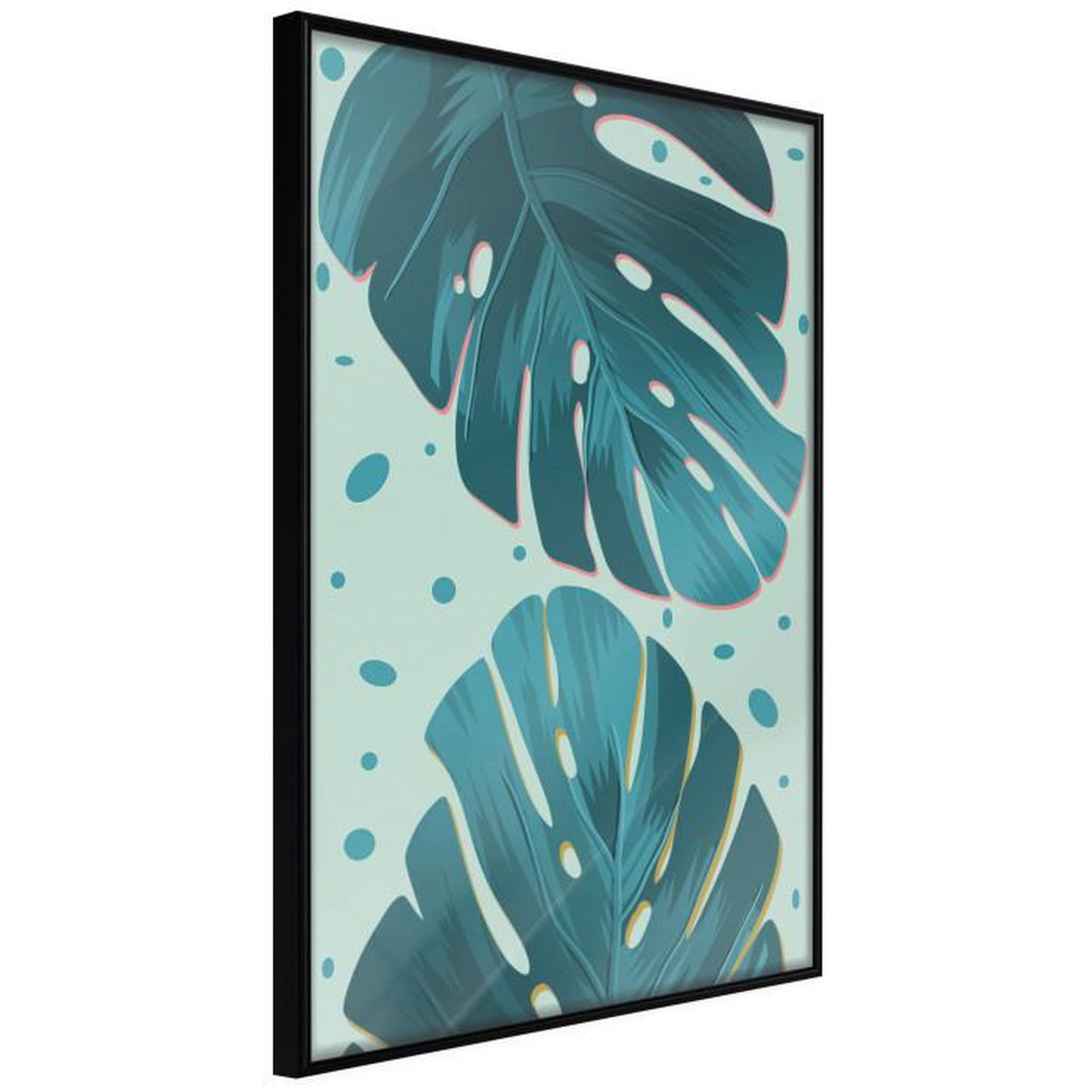 Paris Prix Affiche Murale Encadrée  Pastel Monstera Leaves. Coloris disponibles : Jaune, Noir
