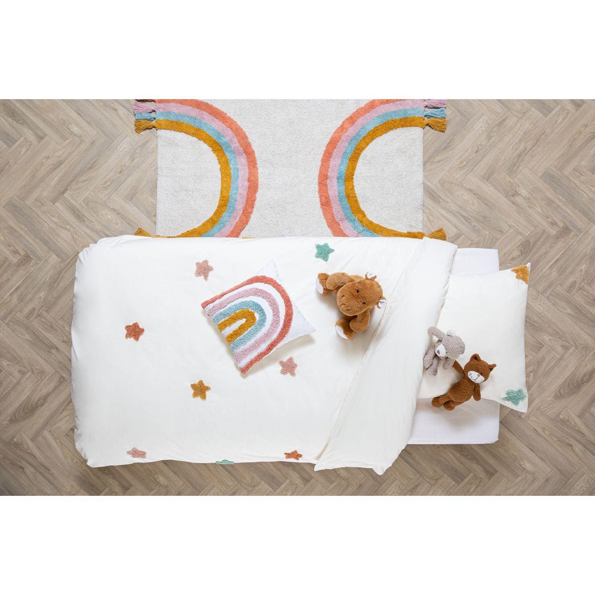 ATMOSPHERA Parure de lit enfant Etoile en coton tufté - 140 x 200 cm