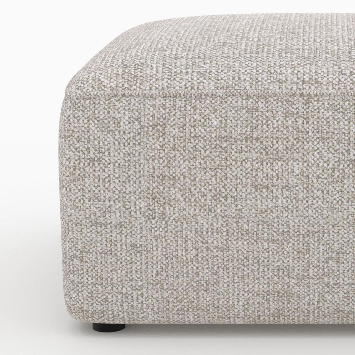 Rendez vous déco Pouf rectangulaire pour canapé modulable en tissu beige-Hestia