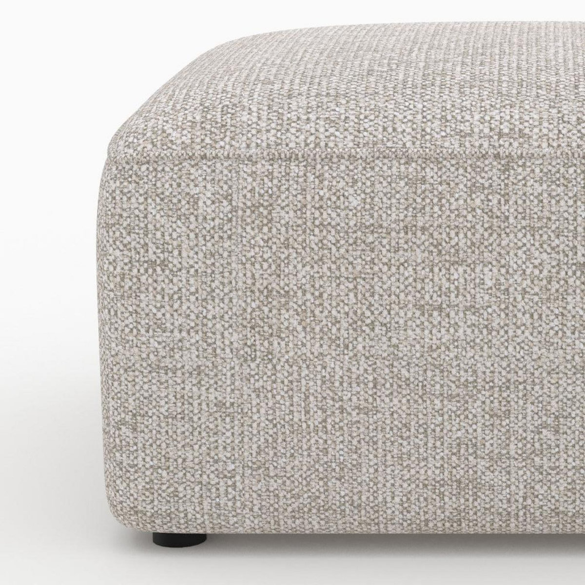 Rendez vous déco Pouf rectangulaire pour canapé modulable en tissu beige-Hestia