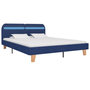 Voir la diapositive 2 : VIDAXL Cadre de lit avec LED sans matelas bleu tissu 180x200 cm