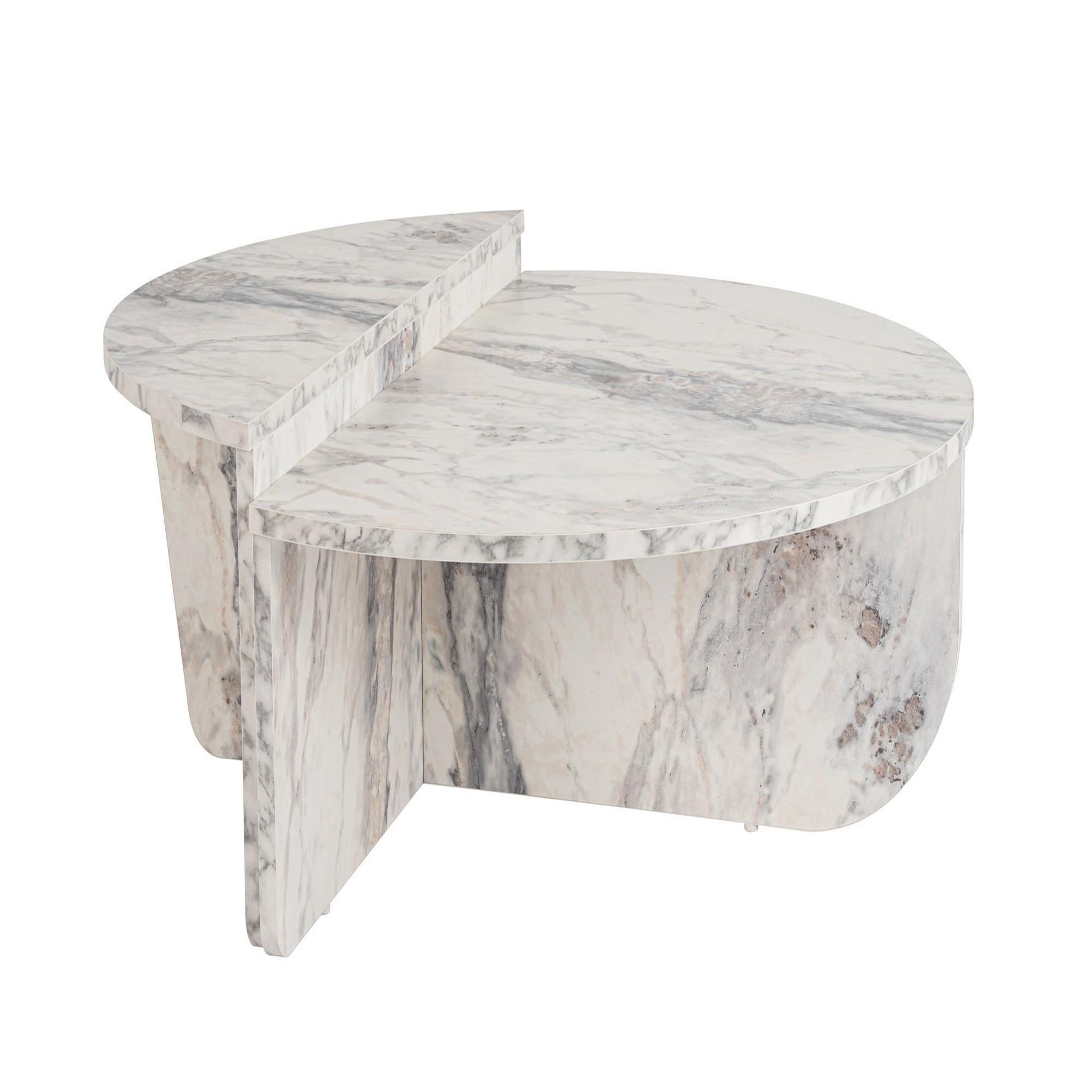 Habitat et Jardin Table basse en bois  orion  90 x 60 x 30 cm - marbre de freesia