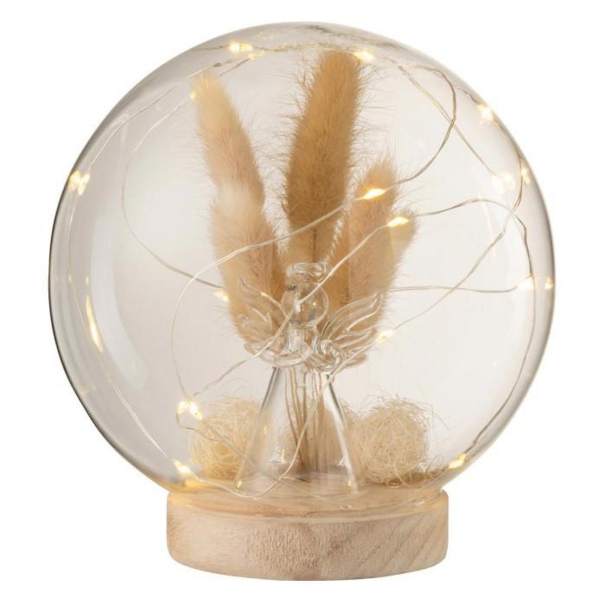 Paris Prix Cloche Boule Led en Verre  Ange  16cm Naturel