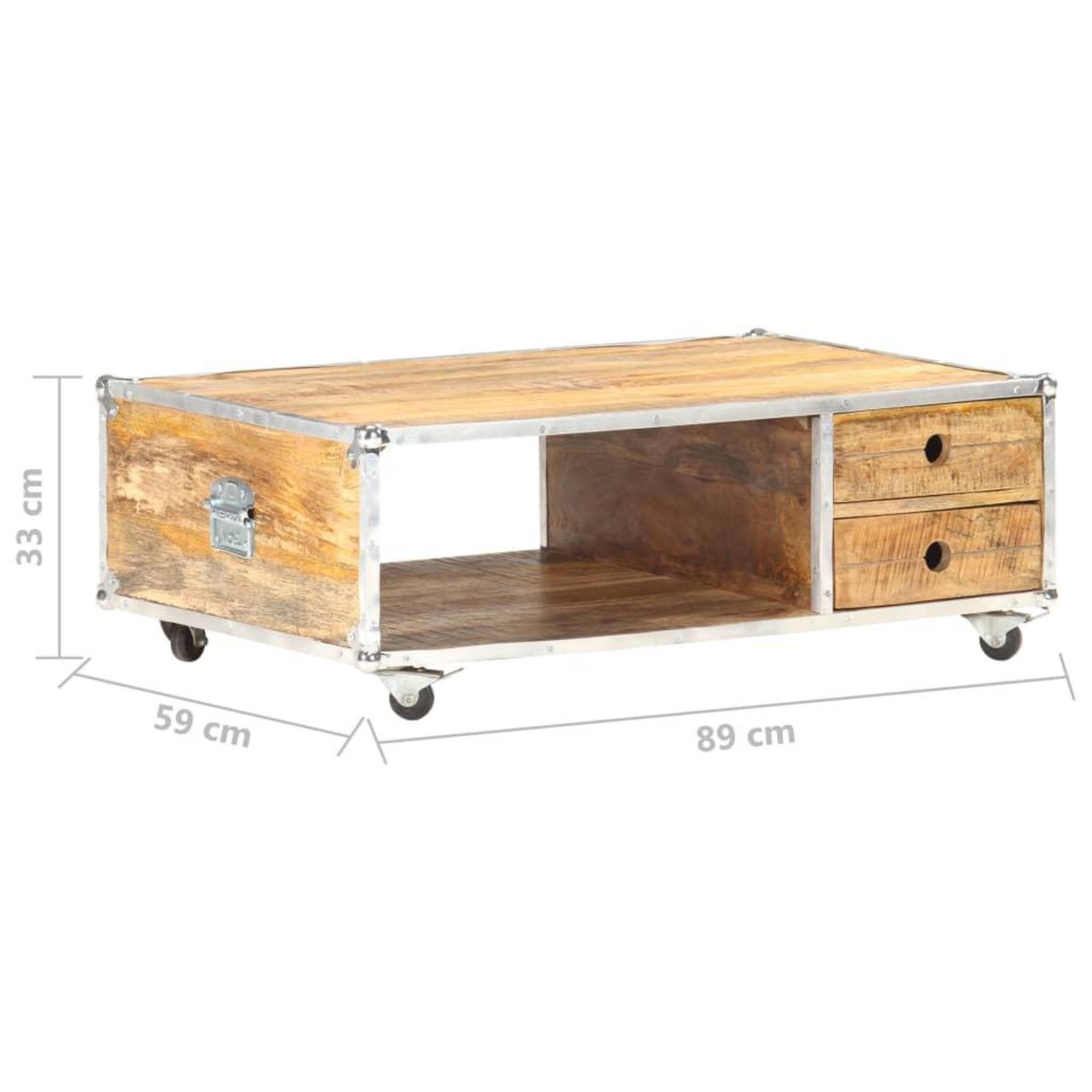 Voir la diapositive 6 : VIDAXL Table basse 89x59x33 cm bois massif de manguier brut