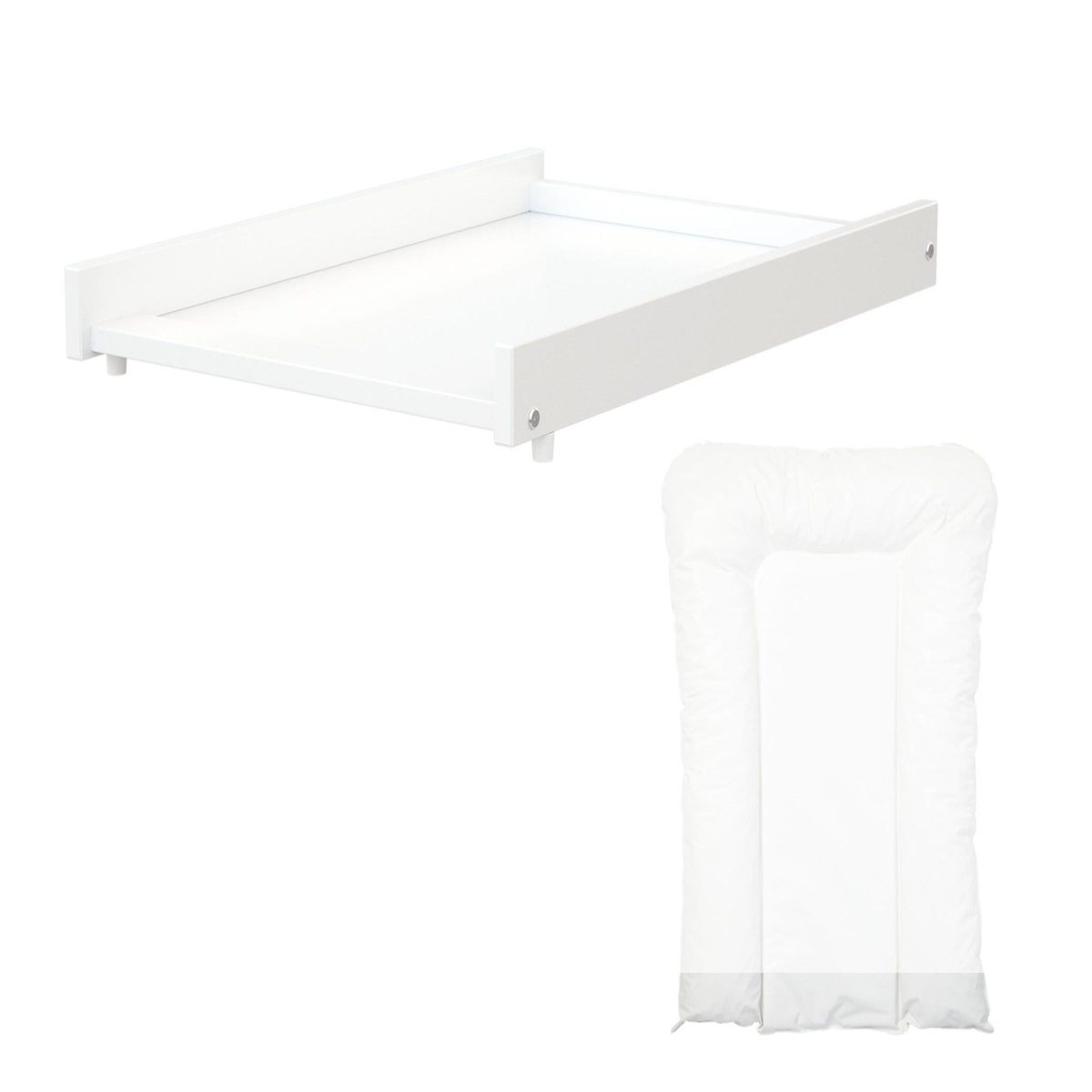 WEBABY Plan à langer amovible avec matelas pour lit bébé ESSENTIEL en bois