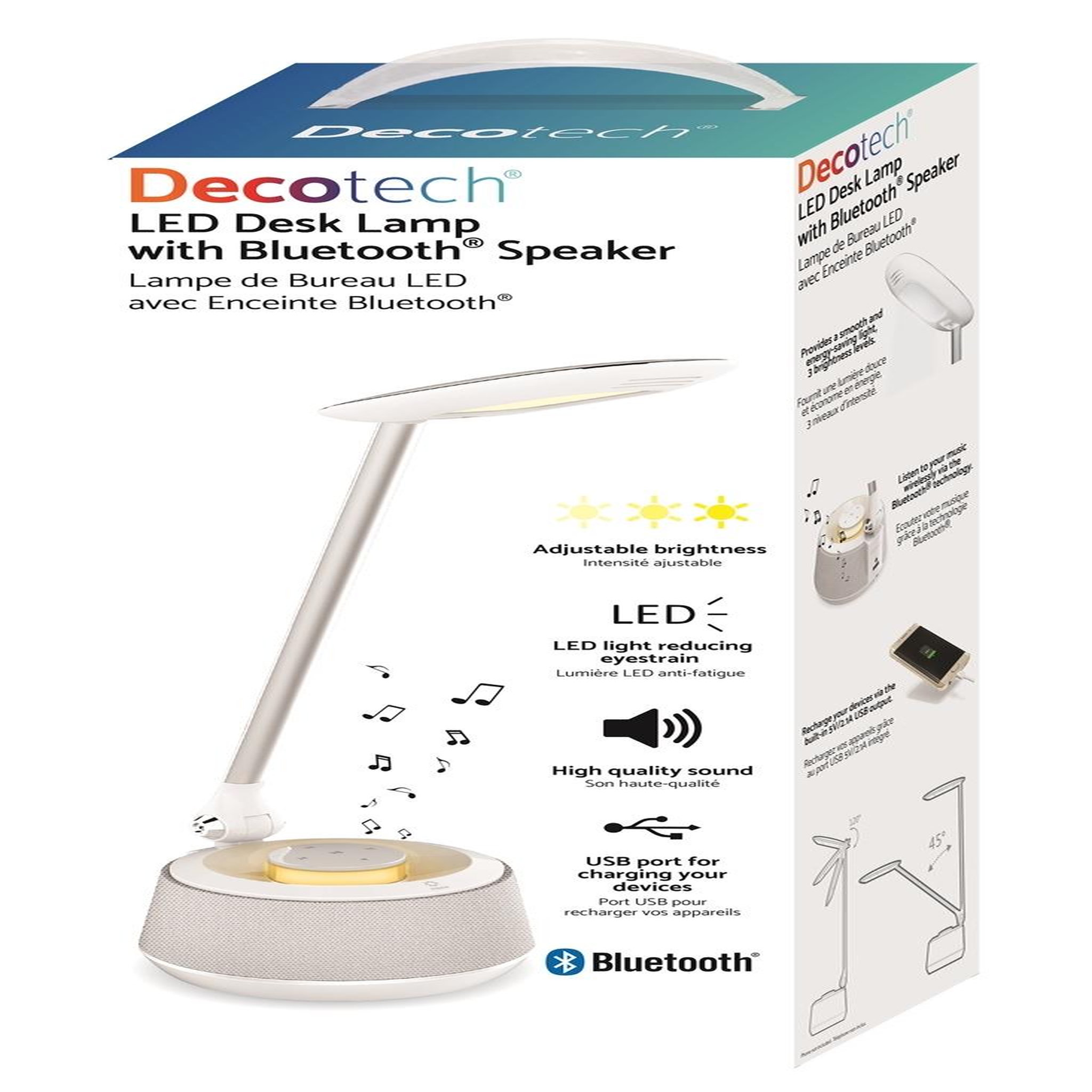 Voir la diapositive 5 : Lexibook Lampe de bureau avec lumières led et enceinte bluetooth