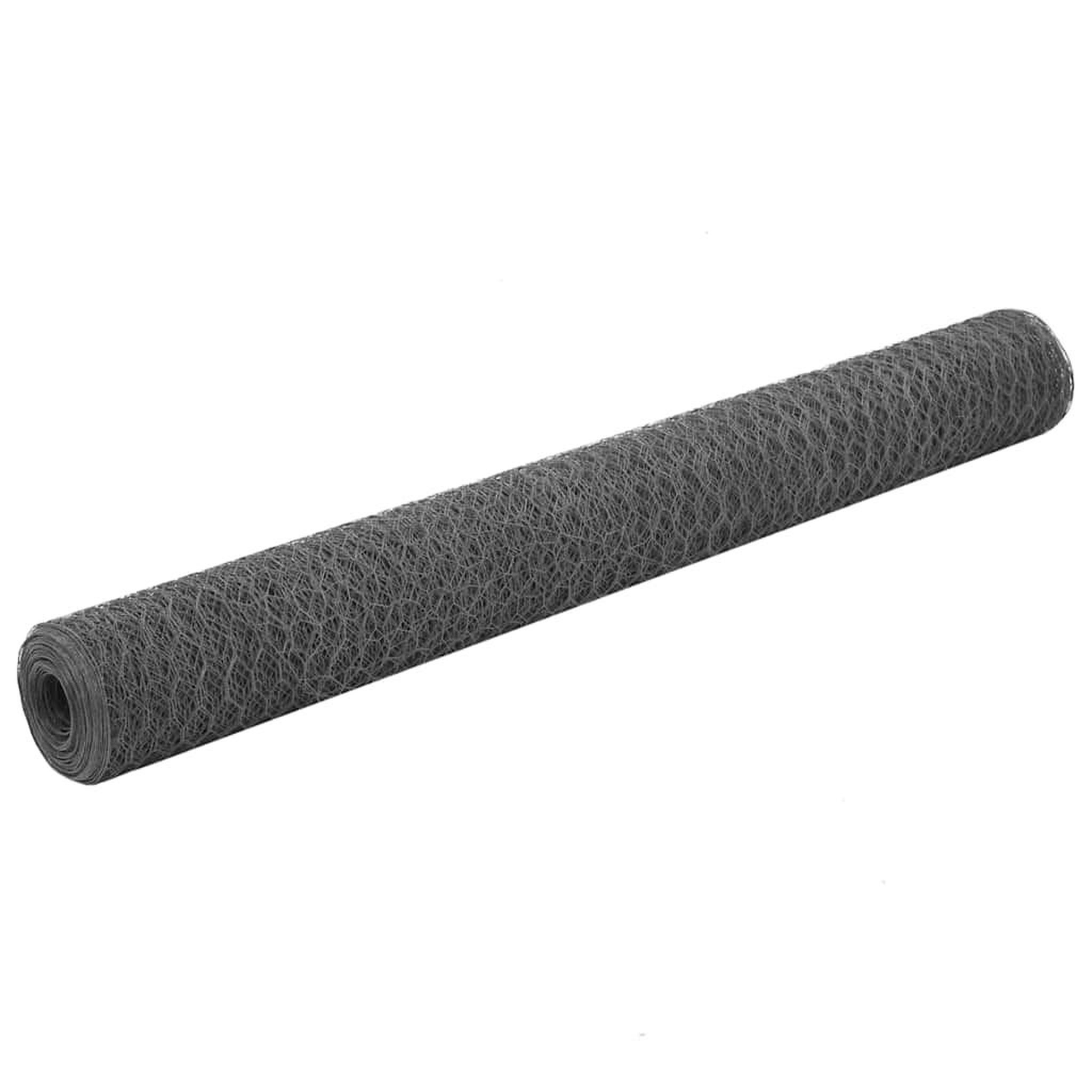 VIDAXL Grillage Acier avec revetement en PVC 25x1,2 m Gris