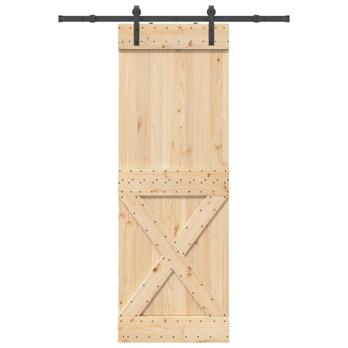 VIDAXL Porte coulissante et kit de quincaillerie 80x210 cm pin massif