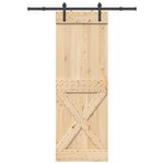 VIDAXL Porte coulissante et kit de quincaillerie 80x210 cm pin massif
