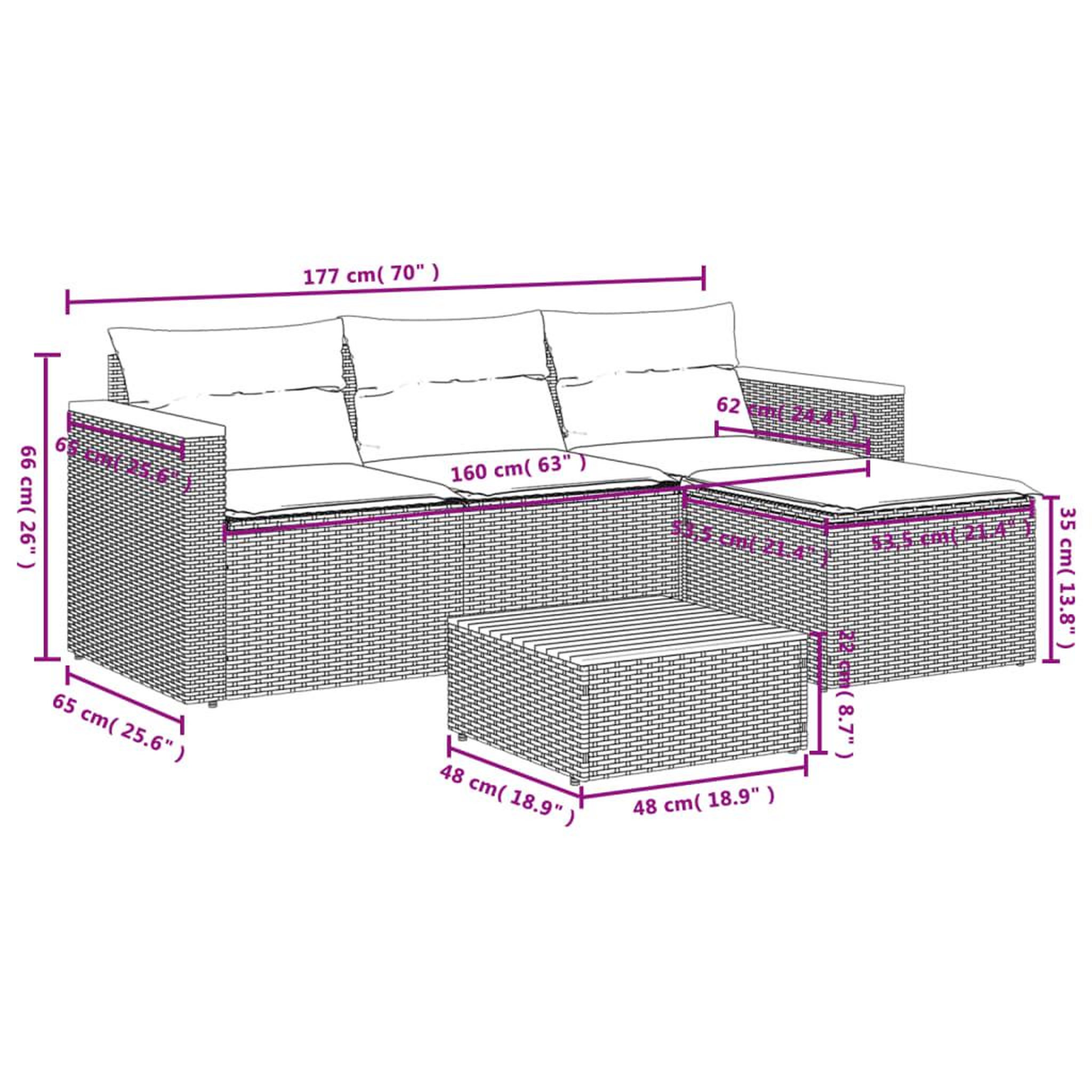Voir la diapositive 6 : VIDAXL Salon de jardin 3 pcs avec coussins noir resine tressee