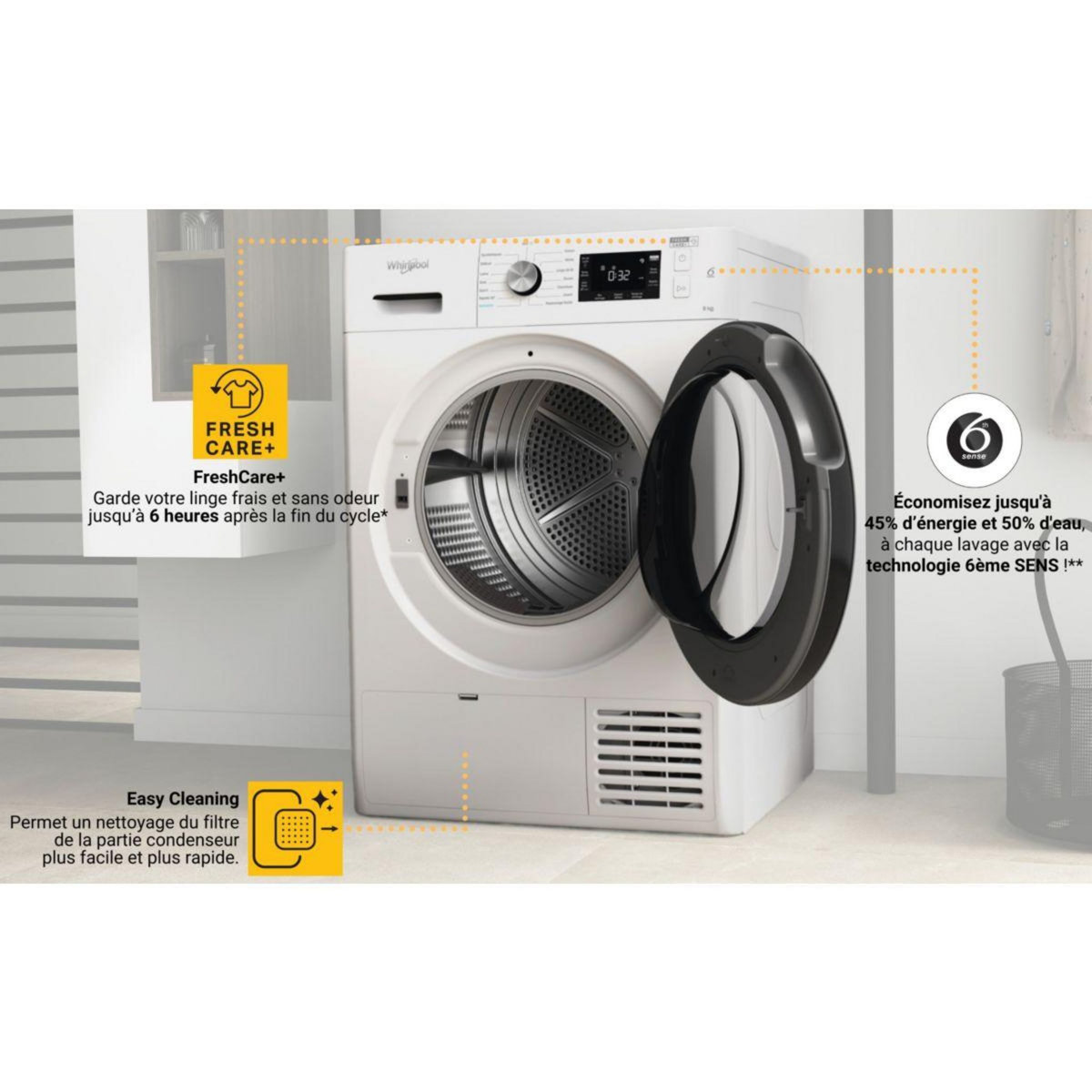 Whirlpool Sèche linge pompe à chaleur FFTBNM229X2BFR