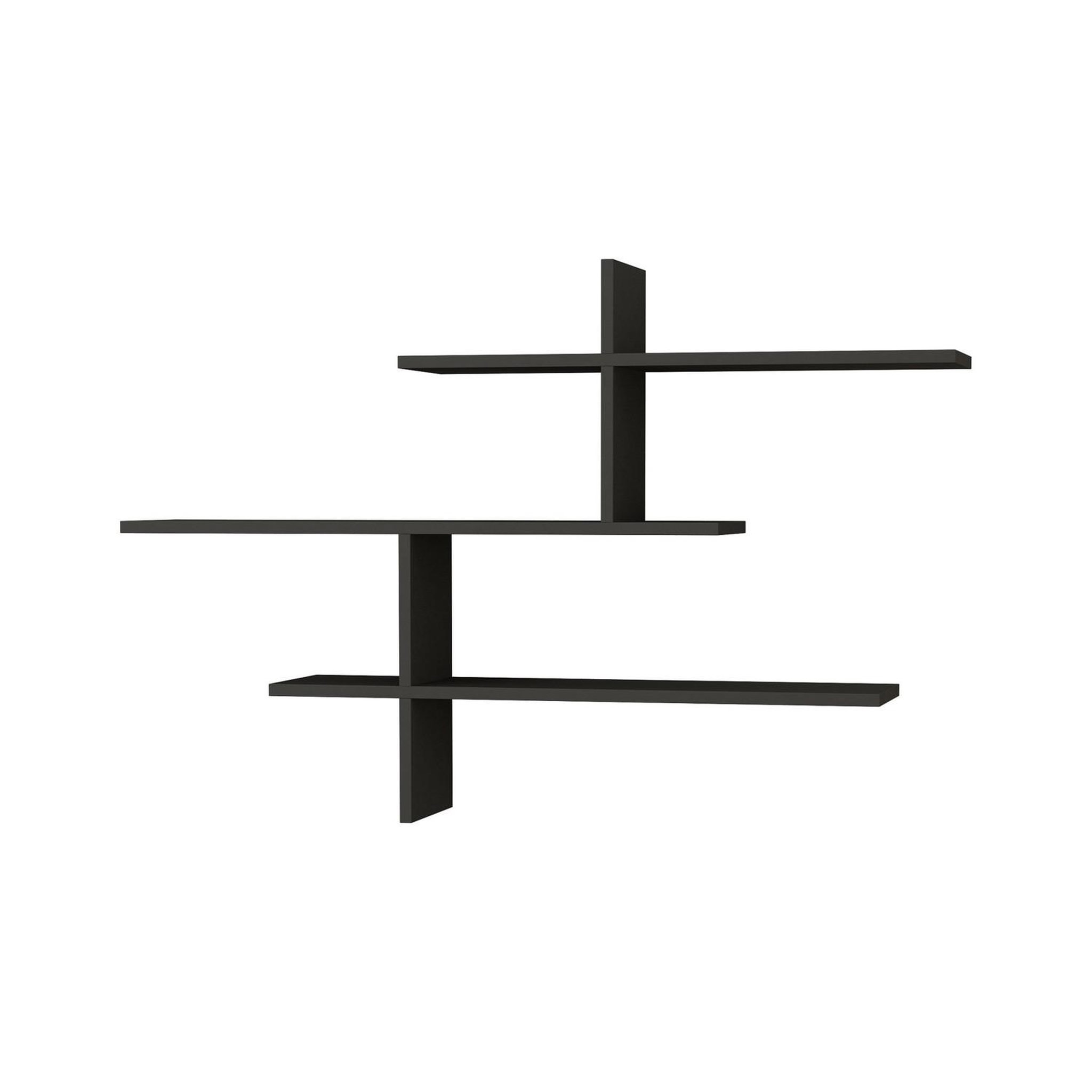 Voir la diapositive 4 : Habitat et Jardin Étagère murale en bois  leo  - 123 x 22 x 80 cm - anthracite