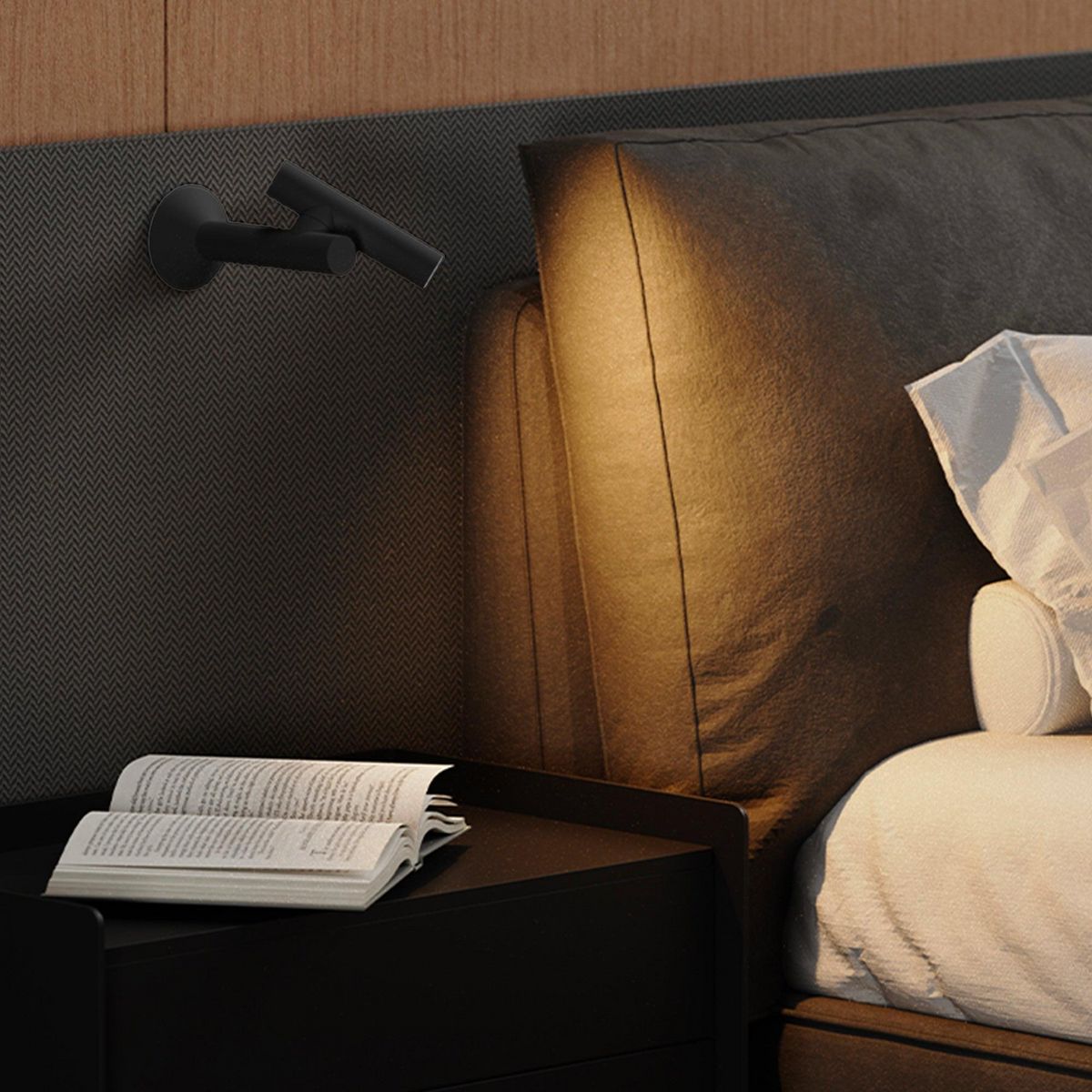 Lumisky Lampe murale LED ZOOM Noir Aluminium 17 cm