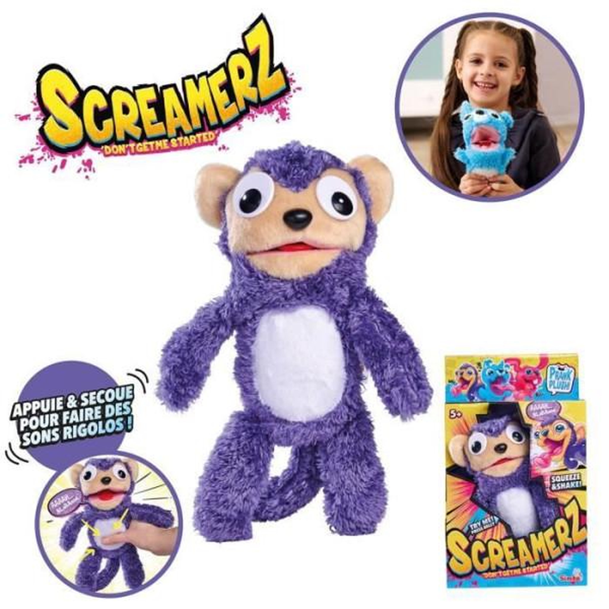 Voir la diapositive 4 : SILVERTORN Smoby - Screamerz - Peluche intéractive amusante - Singe - 28 cm - Bruits en la secouant ou appuyant sur le bouton
