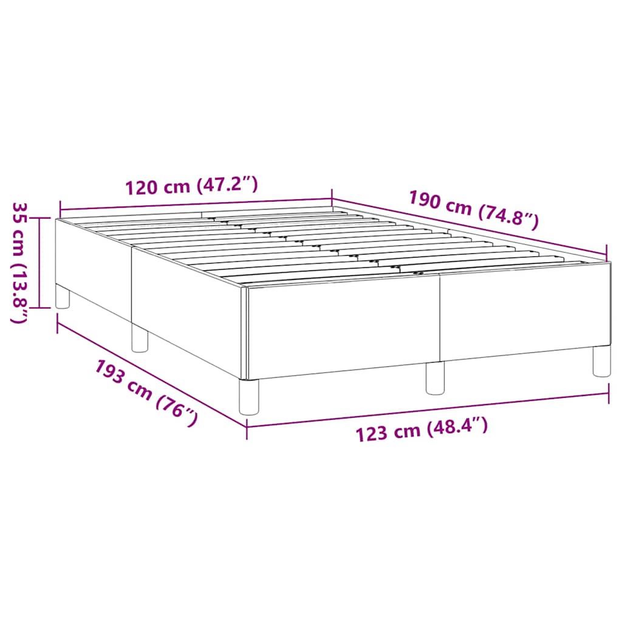 Voir la diapositive 6 : VIDAXL Cadre de lit sans matelas gris clair 120x190 cm tissu