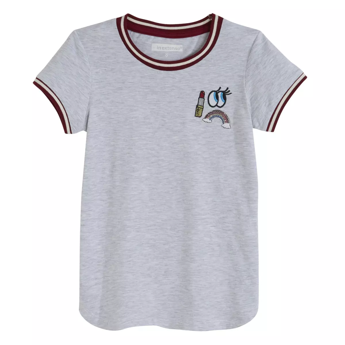 IN EXTENSO Tee shirt badges manches courtes fille 