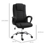 Voir la diapositive 3 : HOMCOM HOMCOM Fauteuil de bureau à roulettes chaise manager ergonomique pivotante hauteur réglable lin noir