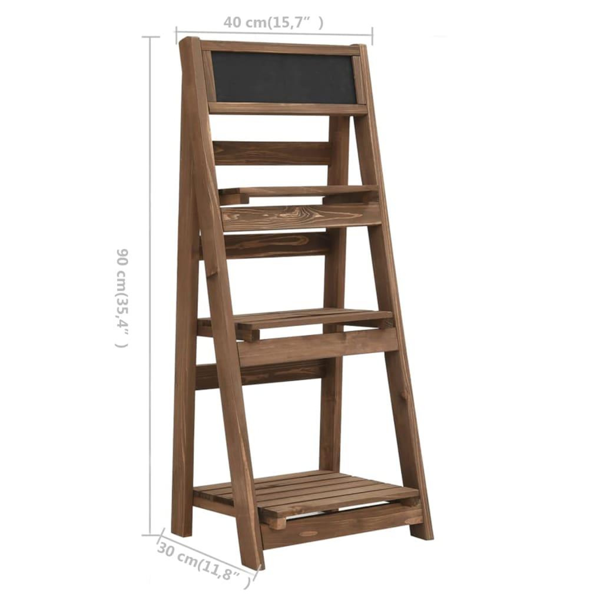 Voir la diapositive 6 : VIDAXL Support a plantes a 3 niveaux avec tableau noir 40x30x90 cm pin