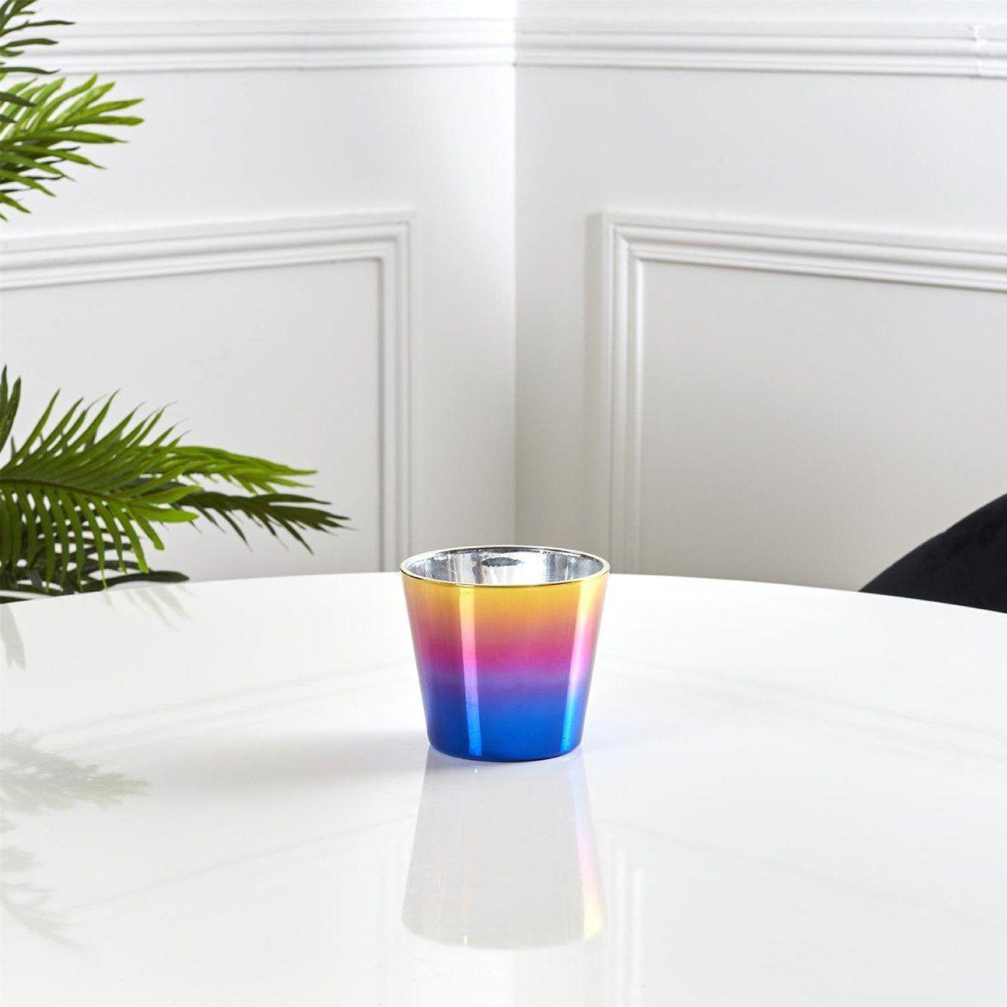 Voir la diapositive 2 : The Home Deco Factory Bougie parfumée  electroplate  9cm rêve poudré