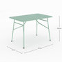 Voir la diapositive 4 : Rendez vous déco Table de jardin pliante en métal vert clair 4 personnes-Yumi