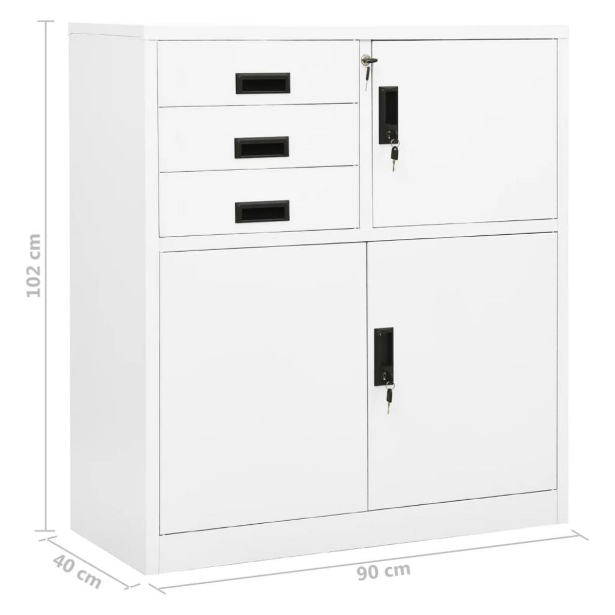 VIDAXL Armoire de bureau Blanc 90x40x102 cm Acier